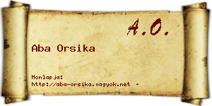 Aba Orsika névjegykártya
